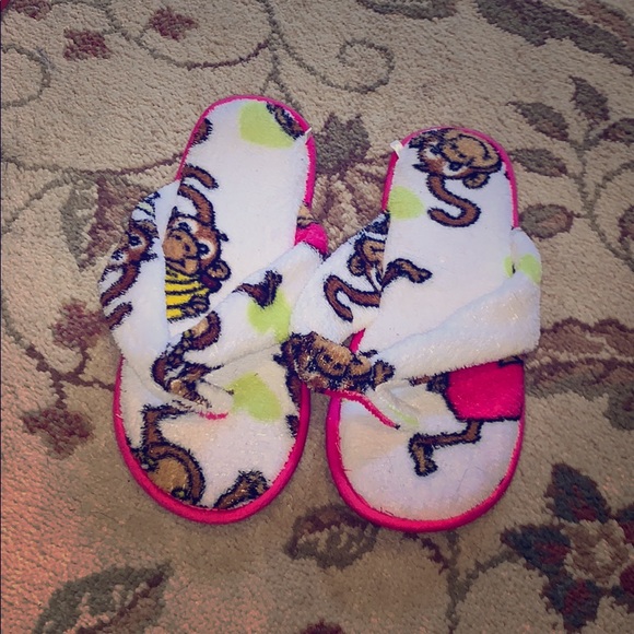 Fuzzy monkey flip flops/slippers🔵 - Picture 1 of 2
